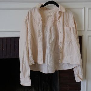 urban outfitters pink corduroy button up